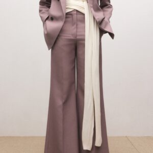 Spodnie garniturowe flare z wełny